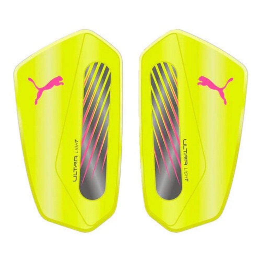 Puma Ultra Light Sleeve Shin Guards - Yelow Alert/Aged Silver, US Large